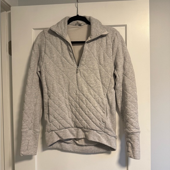 lululemon athletica Tops - Lulu Lemon Grey Quilted Pullover
